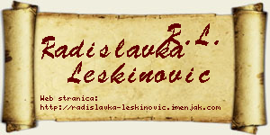 Radislavka Leškinović vizit kartica